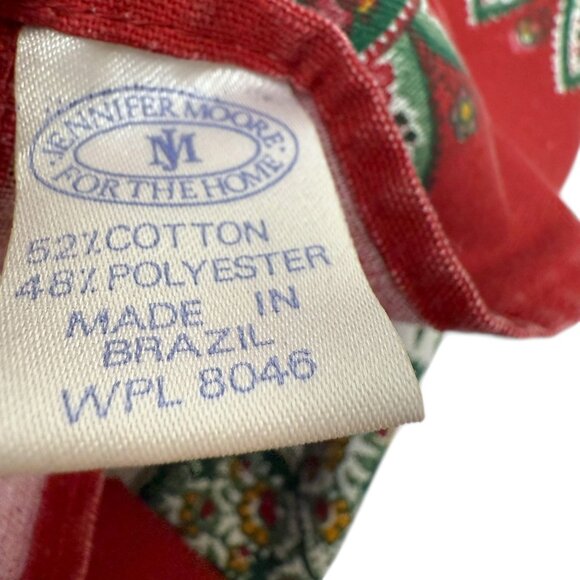 Jennifer Moore French Country Tablecloth Red Floral Print Cotton Blend 62x100" - Picture 7 of 11